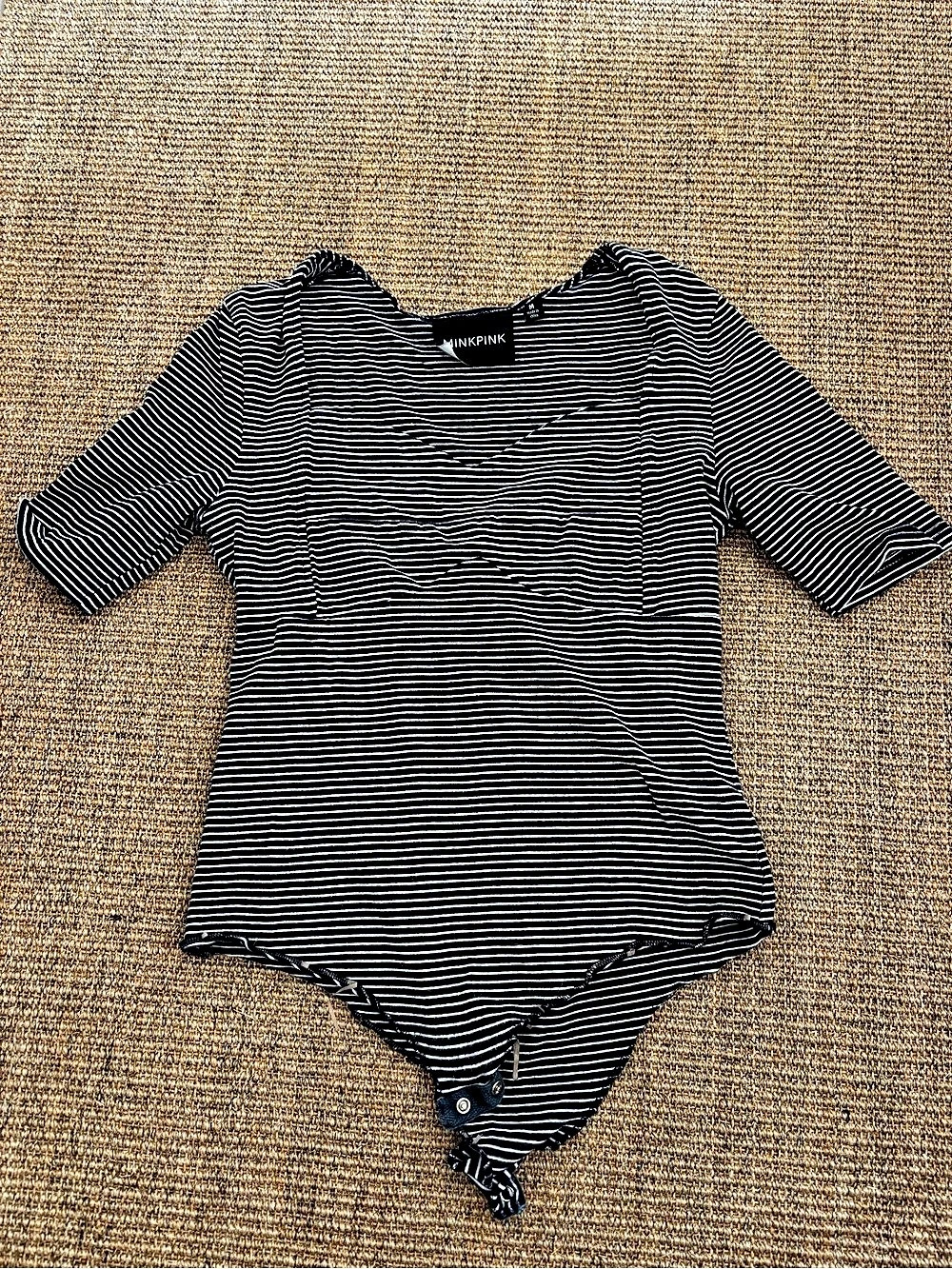 MINKPINK nautical Striped Bodysuit